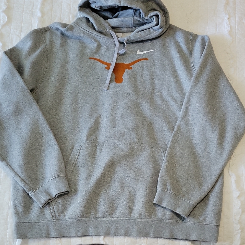 Nike Texas Longhorns Gray Hoodie XXL Orange Longhorn Graphic & White Swoosh LN